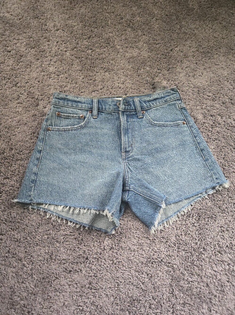 Abercrombie & Fitch Light Blue Mid-Rise A-Line Denim Shorts